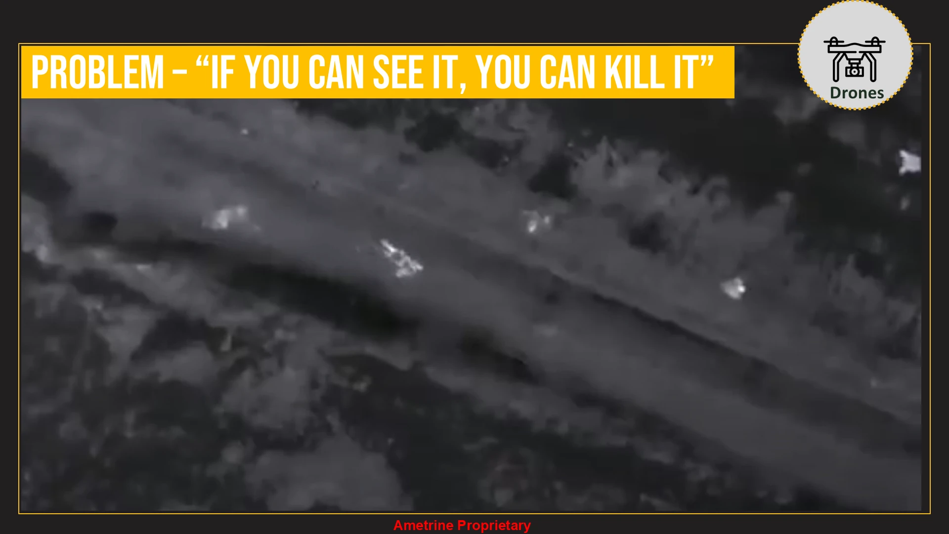 Ametrine Proprietary Drone s Problem – “If You Can See It, You Can Kill It” מתוך המצגת דרכים לגילוי רחפנים