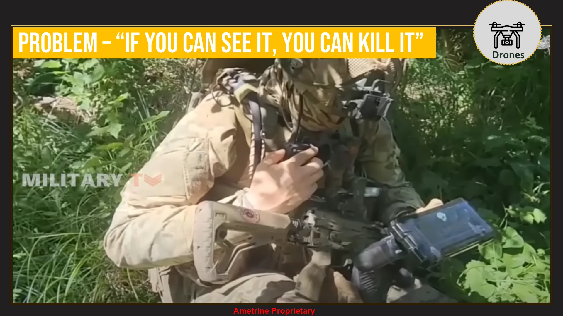 Ametrine Proprietary Drone s Problem – “If You Can See It, You Can Kill It” מתוך המצגת דרכים לגילוי רחפנים