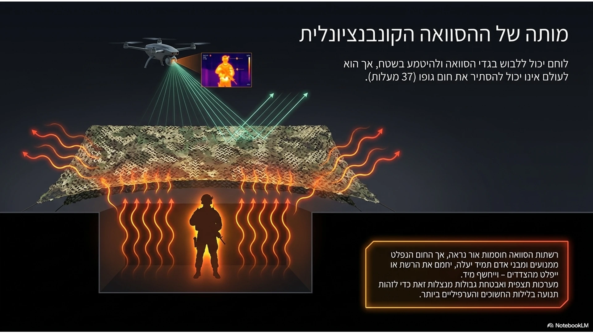 שקופית 13 מתוך המצגת טכנולוגיה תרמית בשימוש רחפנים ונגדם